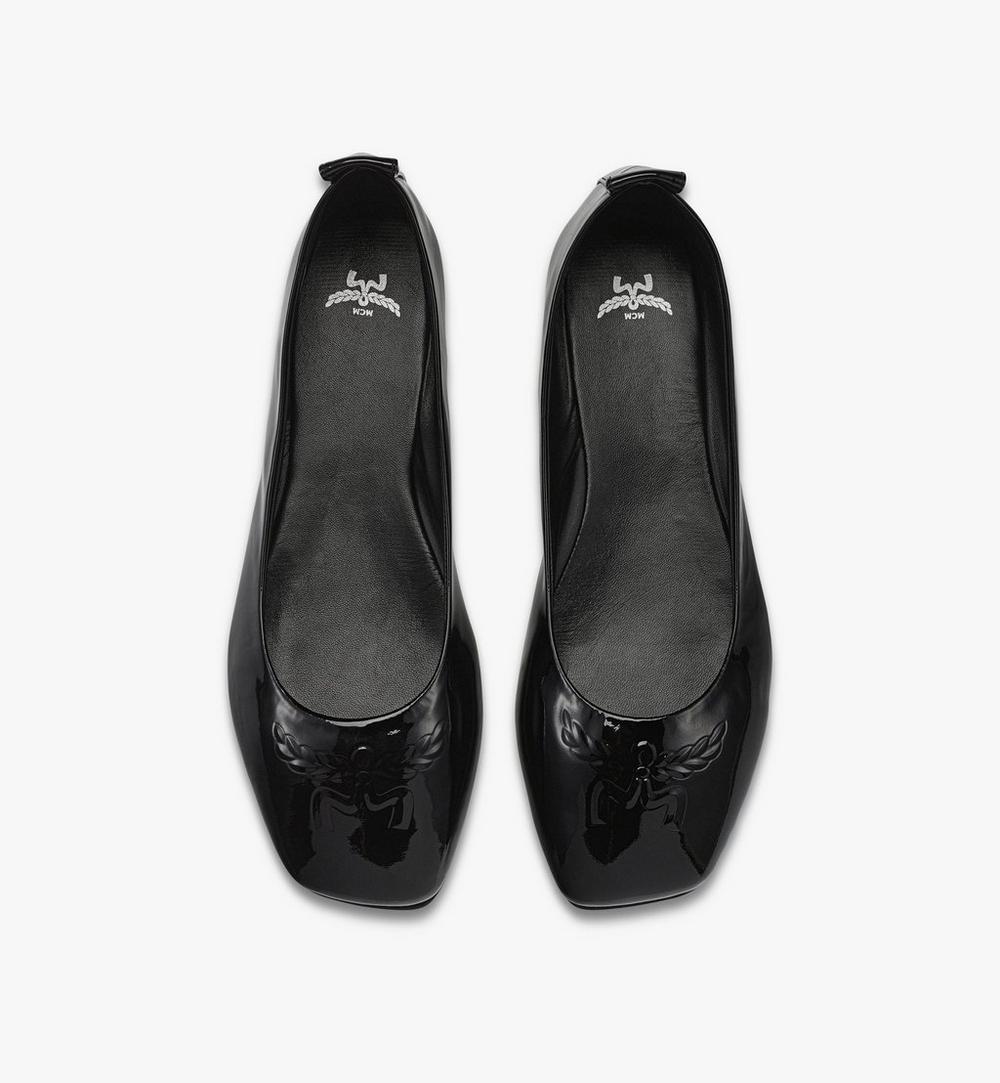 MESFSMM03BK040-Ballerina Shoes in Patent Lamb Leather|BLACK