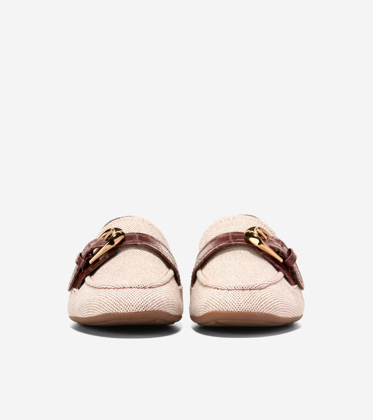 W35409:NATURAL 2 TONE CANVAS/CH MAHOGANY CROC PRINT LTHR