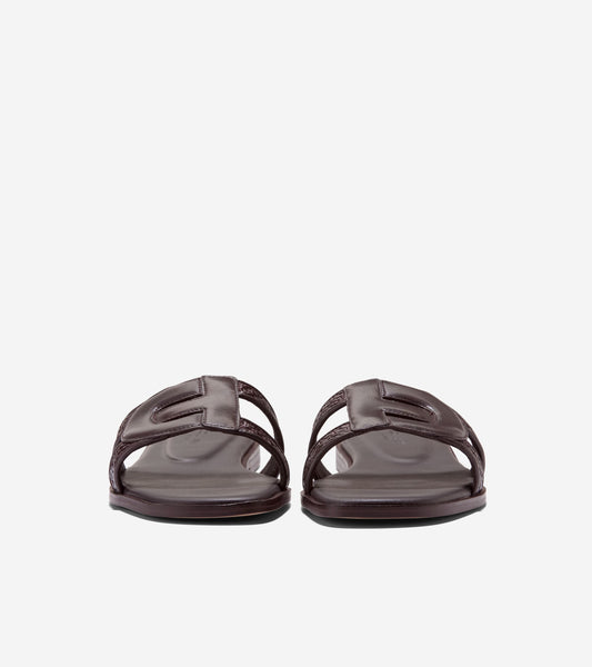 W36688:DK BROWN RAFFIA / CH DK CHOCOLATE LTHR
