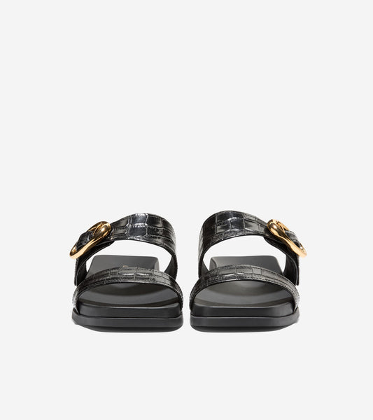 W35351:BLACK CROC PRINT LEATHER