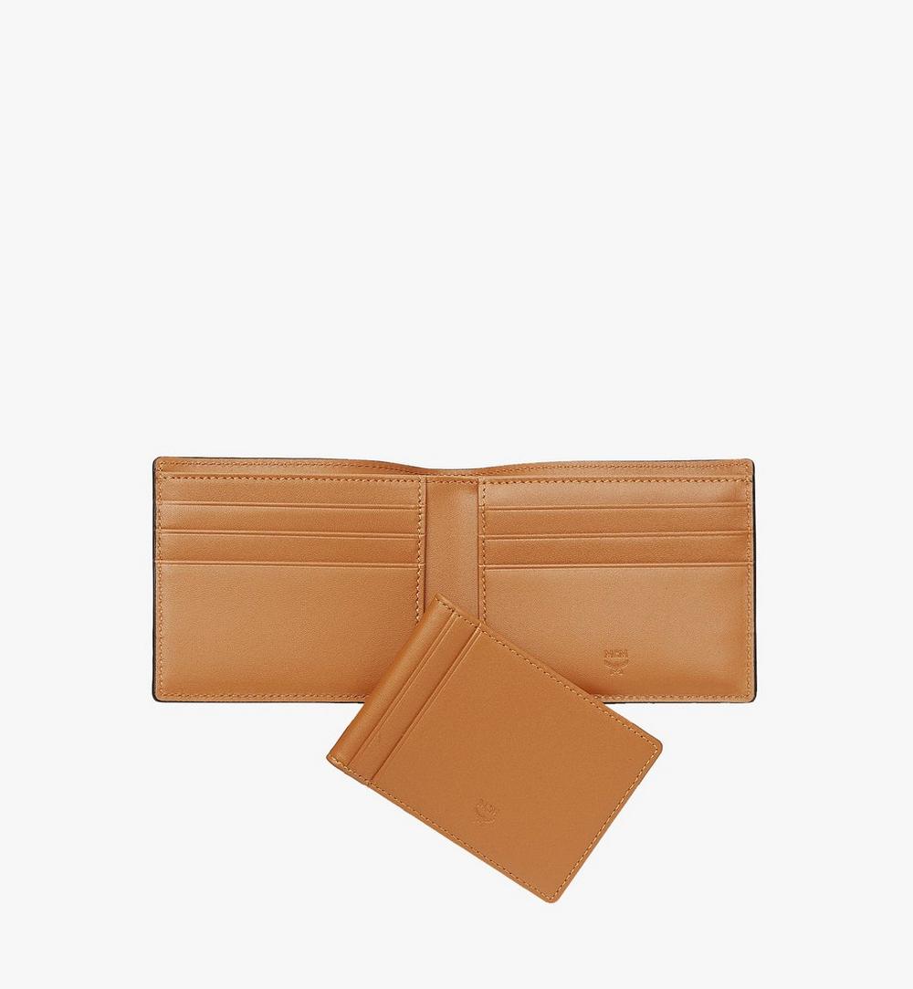MXSAAVI02CO001-Bifold Wallet with Card Case in Visetos Original|COGNAC