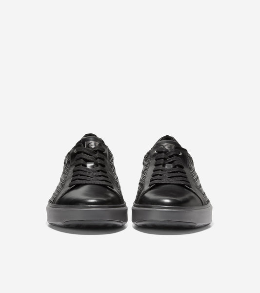 C37128-Men's GrandPrø Topspin Woven Lux Sneaker-Black-Pavement