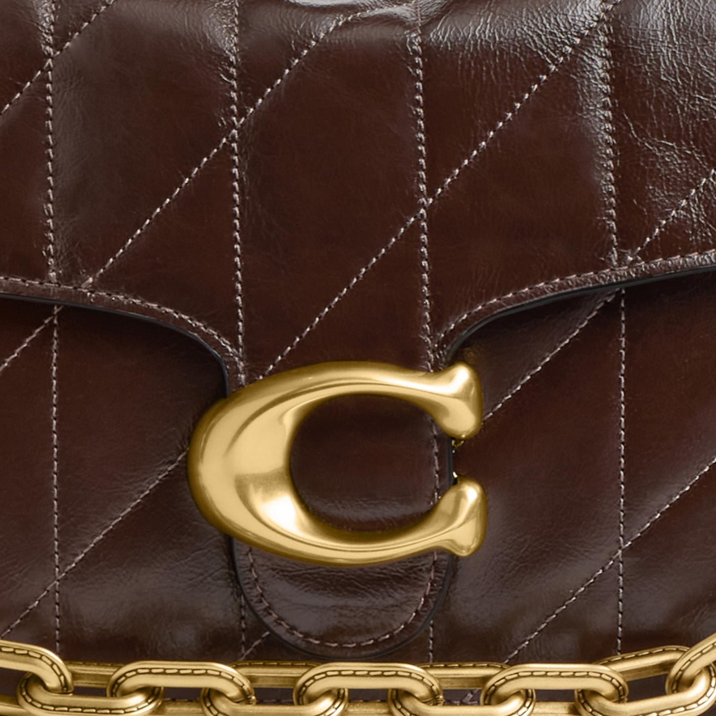 CAF55-Chain Tabby Shoulder Bag with Quilting-B4/Maple