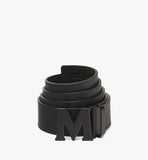 MXBCATA02BK001-Claus M Reversible Belt 1.75” in Embossed Monogram Leather|BLACK / MATTE BLACK