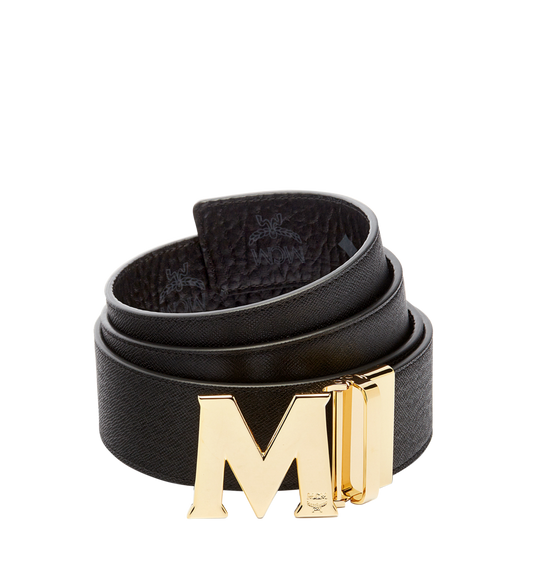 MXBAAVI03BK001-Claus M Reversible Belt 1.75" in Visetos|BLACK/GOLD