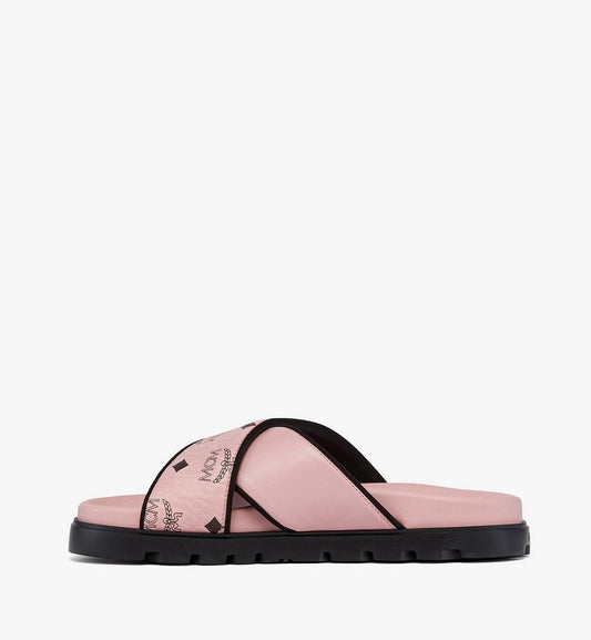 MESGSMM03PZ037-Cross Sandal in Visetos Leather Mix|SOFT PINK
