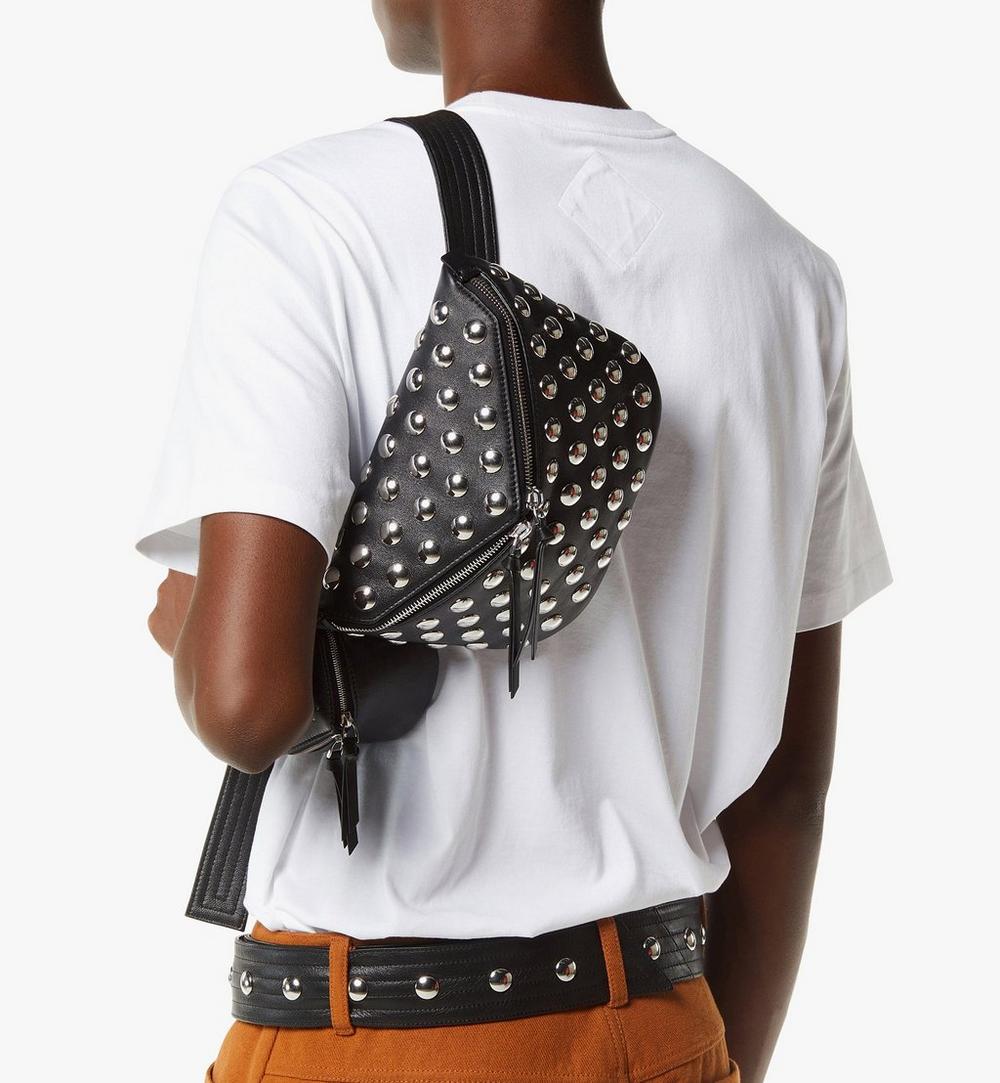 MWZGSAK01BK001-Diamant 3D Belt Bag in Galactic Gala Lamb Leather|BLACK