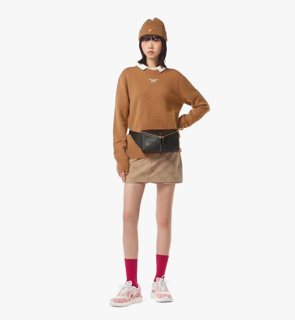 MWZFSAK01BK001-Diamant 3D Belt Bag in Goatskin Leather|BLACK