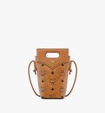 MYZFSAK01CO001-Diamond Crossbody Pouch in Visetos Leather Mix|COGNAC