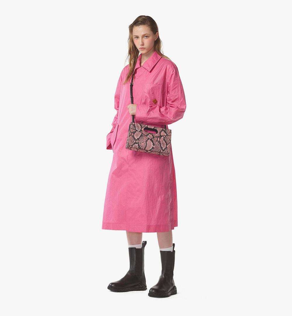 MWRFSAK03Q2001-Diamond Tote in Python Print Coronet|BLUSH PINK