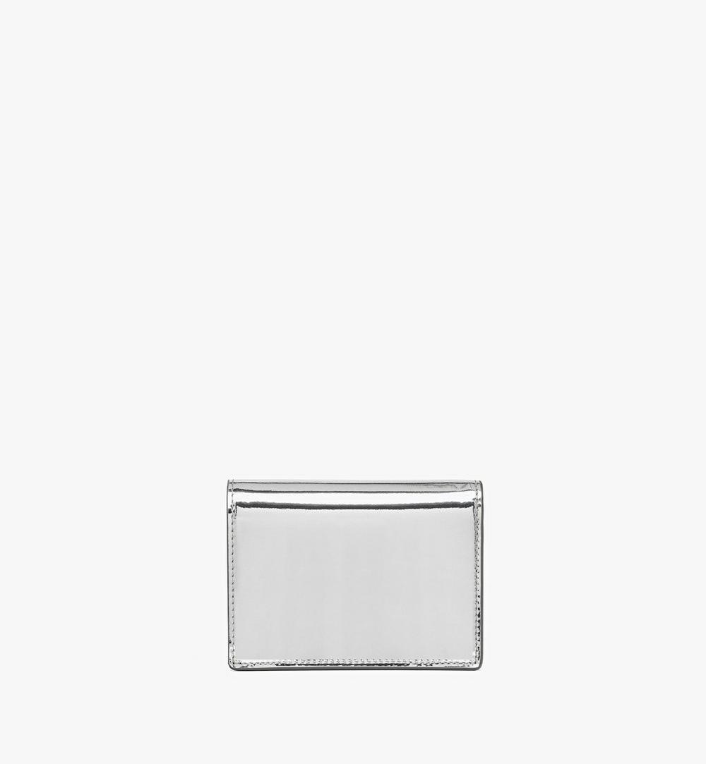 MYSEAAK02SV001-Diamond Wallet in Metallic Mirror Leather|SILVER