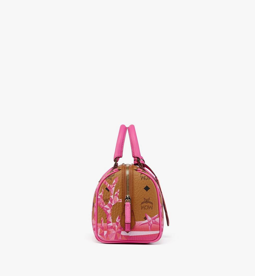 MWBFSEA01Q1001-Ella Boston Bag in Cubic Coral Visetos|SANGRIA SUNSET