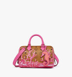 MWBFSEA01Q1001-Ella Boston Bag in Cubic Coral Visetos|SANGRIA SUNSET
