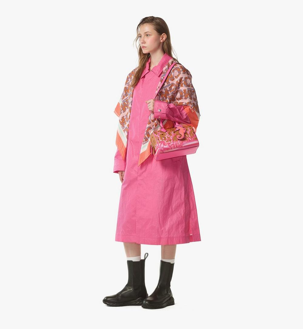 MWBFSEA01Q1001-Ella Boston Bag in Cubic Coral Visetos|SANGRIA SUNSET