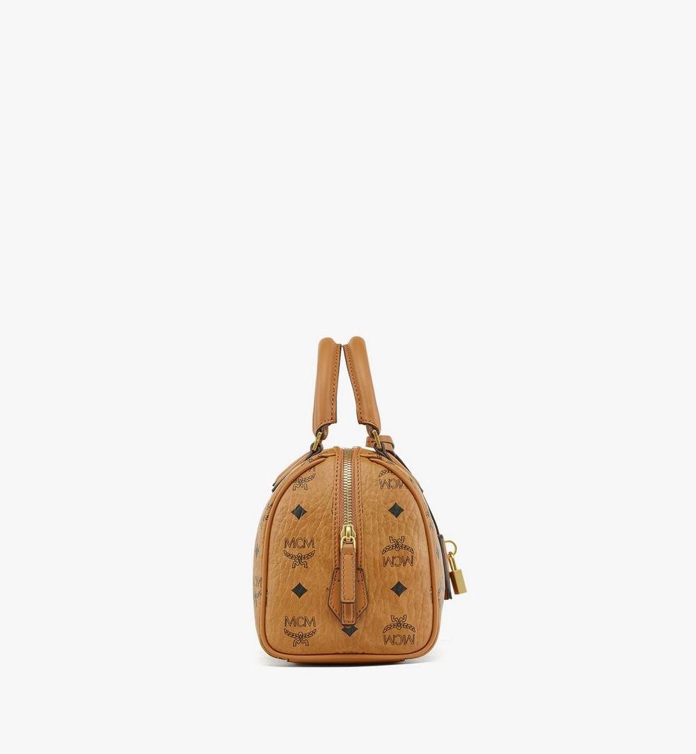 MWBESEA02CO001-Ella Boston Bag in Visetos|COGNAC