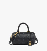 MWBESEA01BK001-Ella Boston Bag in Visetos|BLACK