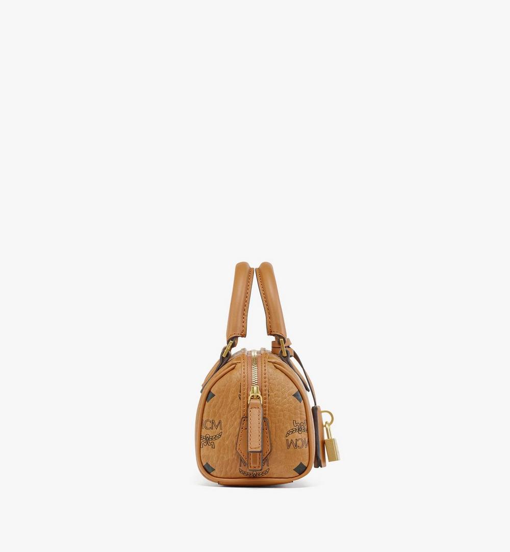 MWBESEA01CO001-Ella Boston Bag in Visetos|COGNAC