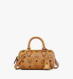 MWBESEA01CO001-Ella Boston Bag in Visetos|COGNAC