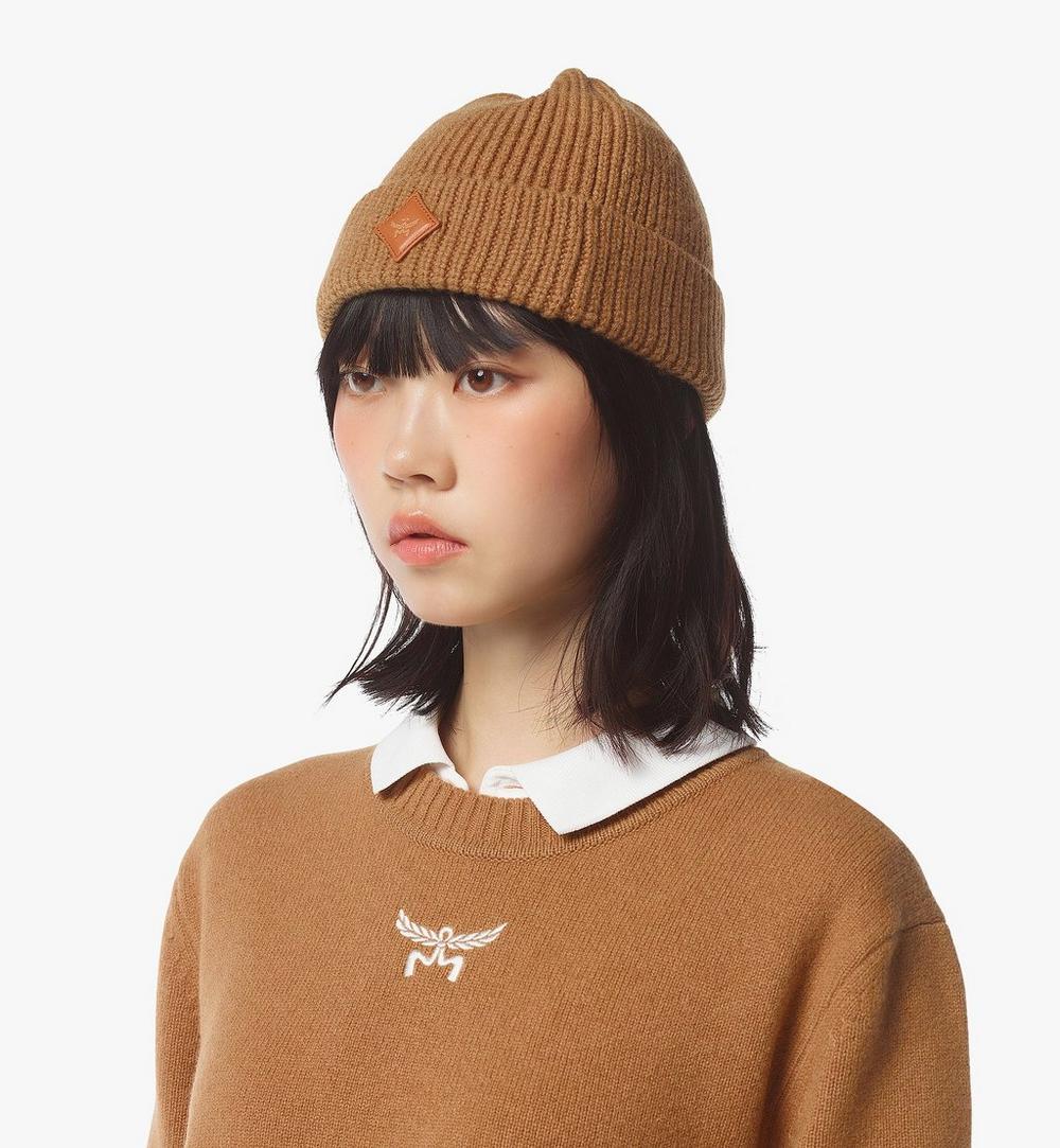 MEHFSBC01CO001-Essential Wool Beanie|COGNAC