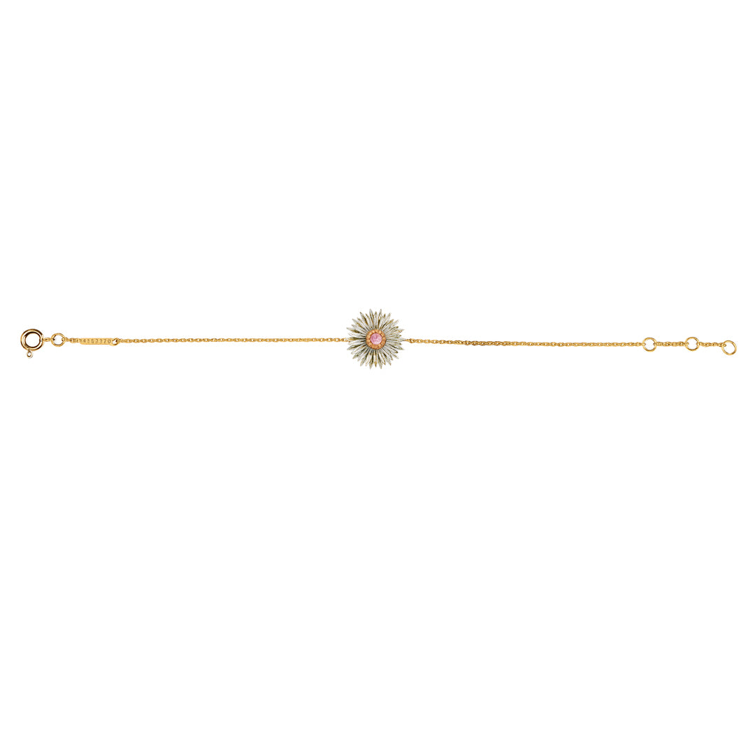 BRACELET DAISY-PINK & WHITE GOLD-PINK SAPP