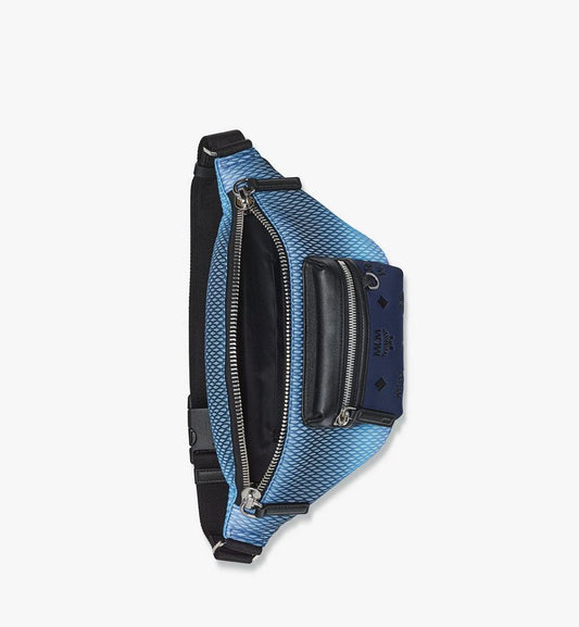 MMZFSFI041A001-Fursten Belt Bag in Gradation Mesh and Monogram Neoprene|SURF BLUE