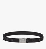 MXBFSAC02BK001-Himmel Brass Plate Belt in Monogram Webbing|BLACK