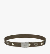 MXBFSAC01GK001-Himmel Brass Plate Belt in Monogram Webbing|KHAKI