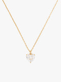 K7624-my love april heart pendant-Clear/Gold
