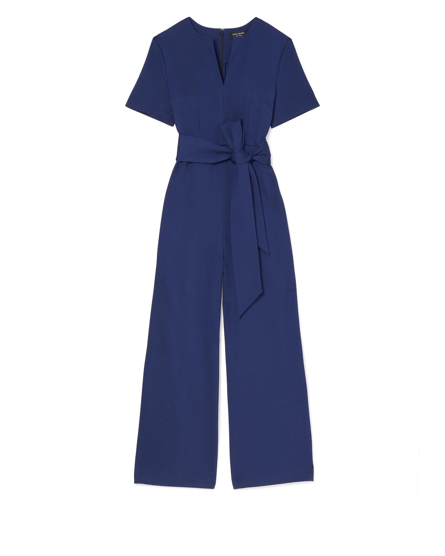 Ponte Split-Neck Jumpsuit