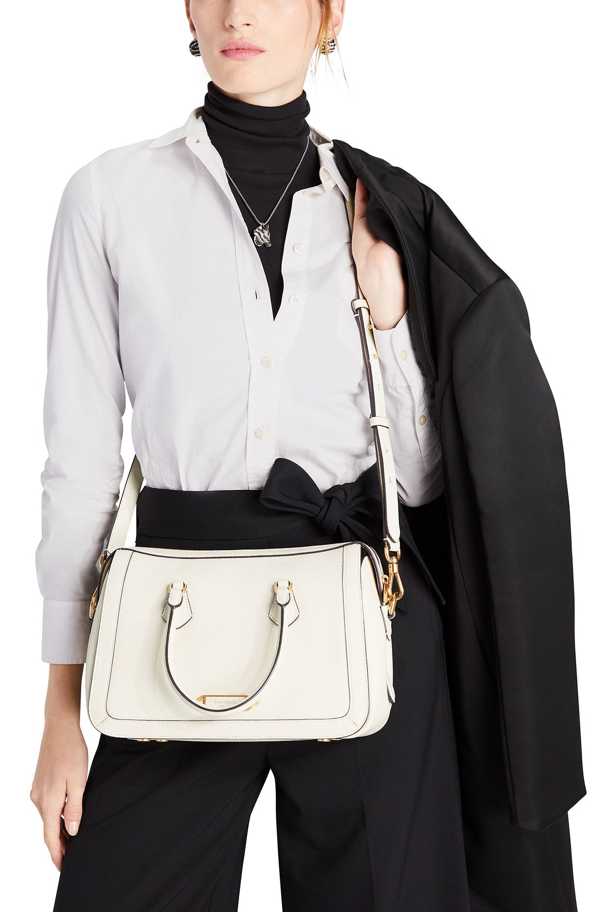 K9914-gramercy medium satchel-Halo White