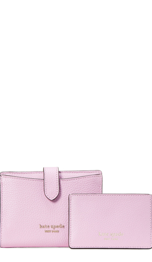 KA027-hudson pebbled leather small bifold wallet-Lavender Frost
