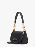 KB127-gramercy small flap shoulder bag-Black