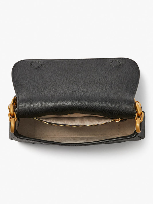 KB127-gramercy small flap shoulder bag-Black