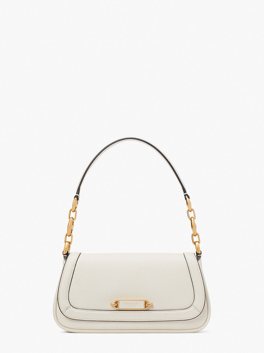 KB127-gramercy small flap shoulder bag-Halo White