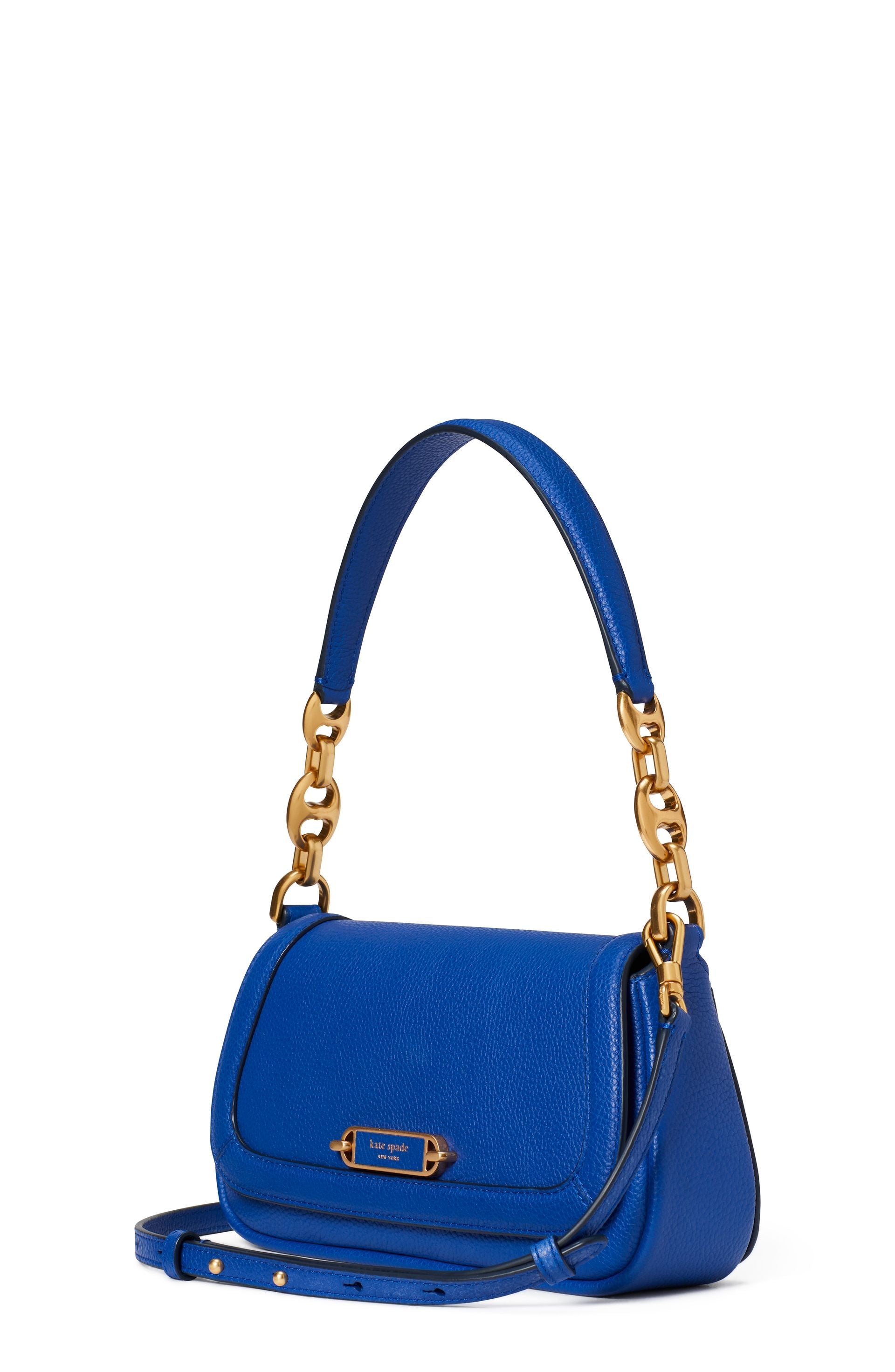 KB127-gramercy small flap shoulder bag-Blueberry