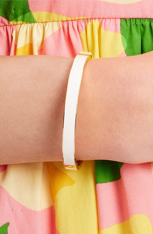 KD340-floating on a cloud thin idiom bangle-White