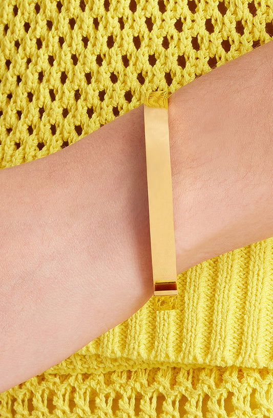 KD473-never a dull moment thin idiom bangle-Gold