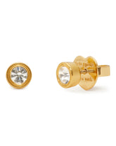 ke027_Set In Stone Small Studs_Clear/Gold