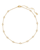 ke033_Set In Stone Station Necklace_Clear/Gold