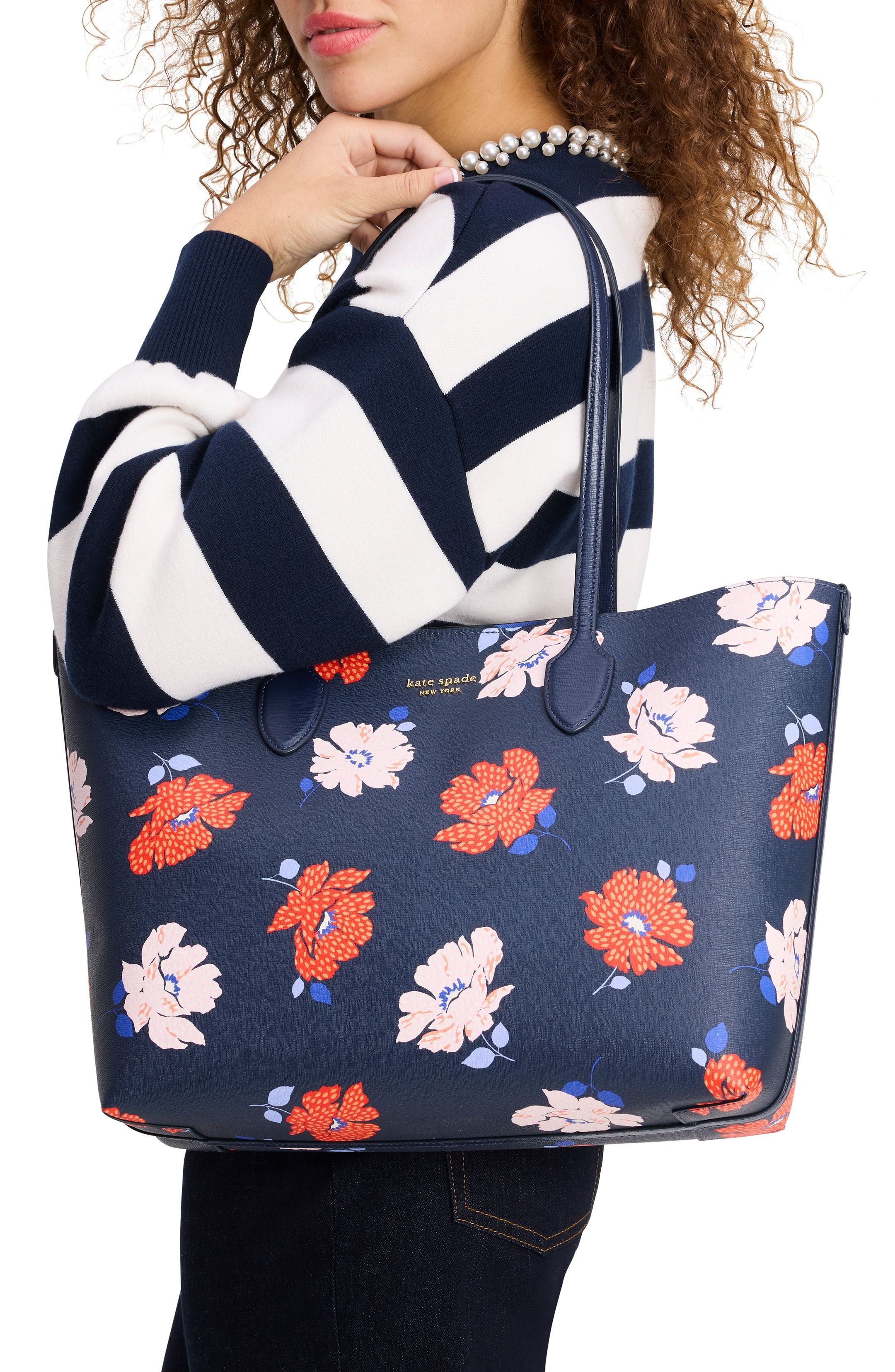 KF799-BKR LG TOTE-Parisian Navy Multi