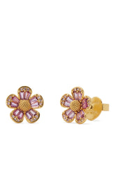 KG300-Fleurette Studs -Pink