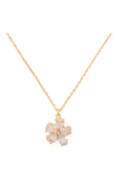 KH563-FLOWR MN PNDNT-Clear/Gold