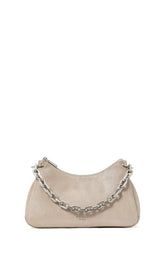 Grace Glitter Suede Chain Shoulder Bag