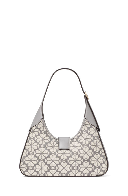 ki455-Spade Flower Jacquard Nouveau Small Shoulder Bag-Grey Multi