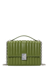 KI561-Deco Quilted Chain Shoulder Bag-Jungle Vine