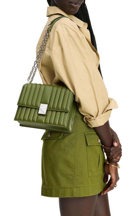 Deco Quilted Leather Chain Shoulder