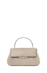 Grace Glitter Suede Small Top-Handle Bag