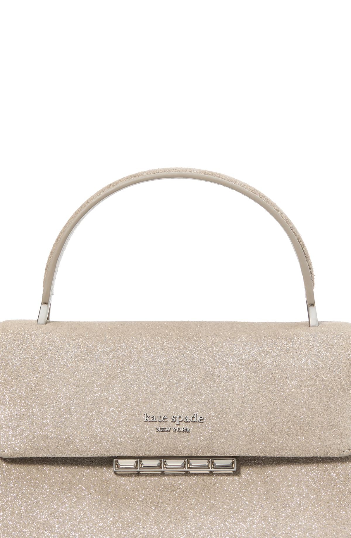 Grace Glitter Suede Small Top-Handle Bag