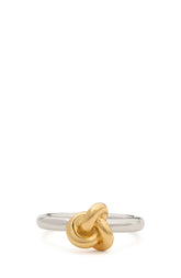 KJ240-Double Knot Ring-Silver Gold