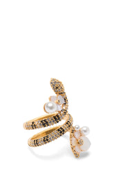 KK516-Shining Snake Statement Wrap Ring-Clear Multi